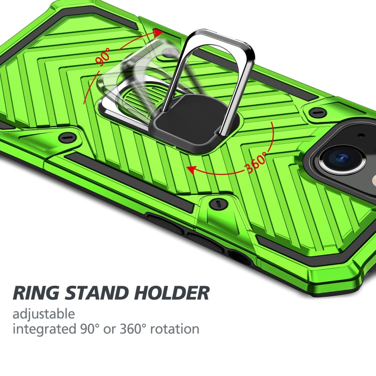 For iPhone 13 Cool Armor PC + TPU Shockproof Case with 360 Degree Rotation Ring Holder