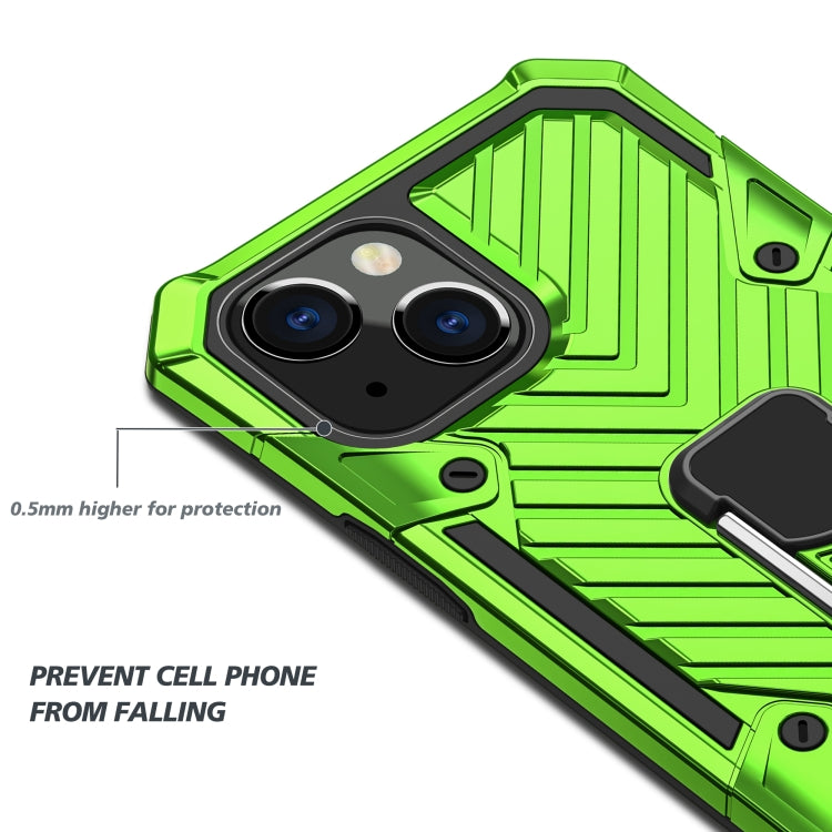 For iPhone 13 Cool Armor PC + TPU Shockproof Case with 360 Degree Rotation Ring Holder