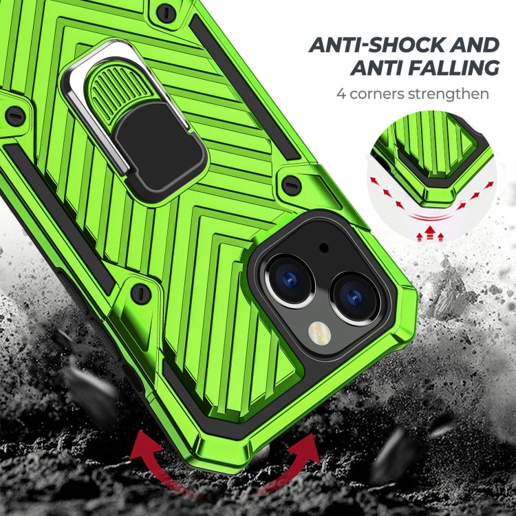 For iPhone 13 Cool Armor PC + TPU Shockproof Case with 360 Degree Rotation Ring Holder