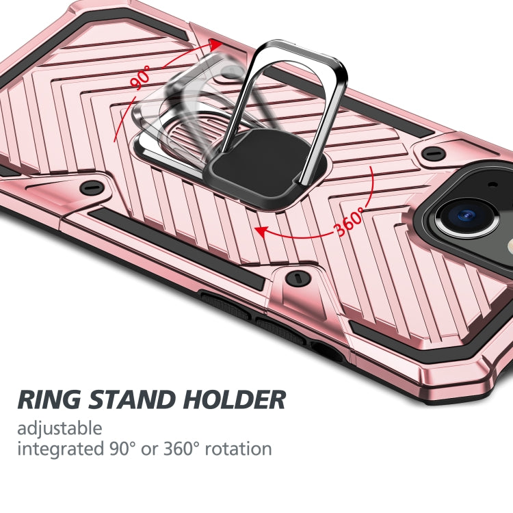 For iPhone 13 Cool Armor PC + TPU Shockproof Case with 360 Degree Rotation Ring Holder