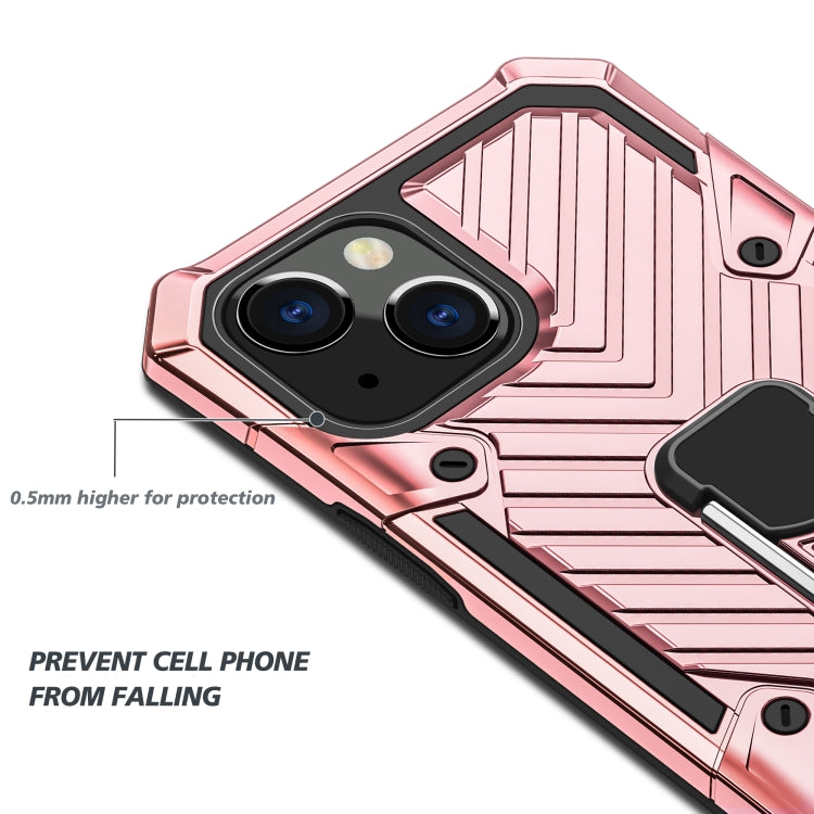 For iPhone 13 Cool Armor PC + TPU Shockproof Case with 360 Degree Rotation Ring Holder