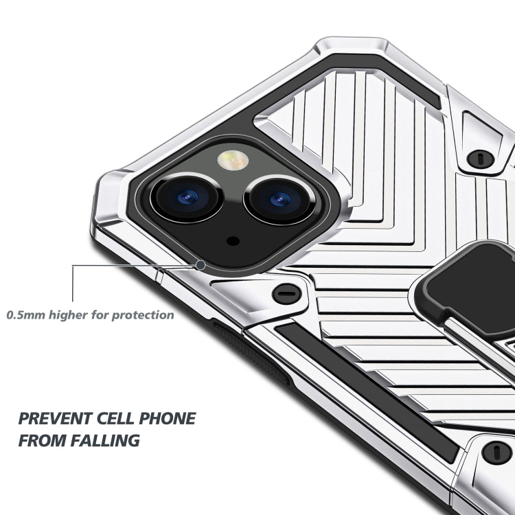 For iPhone 13 Cool Armor PC + TPU Shockproof Case with 360 Degree Rotation Ring Holder