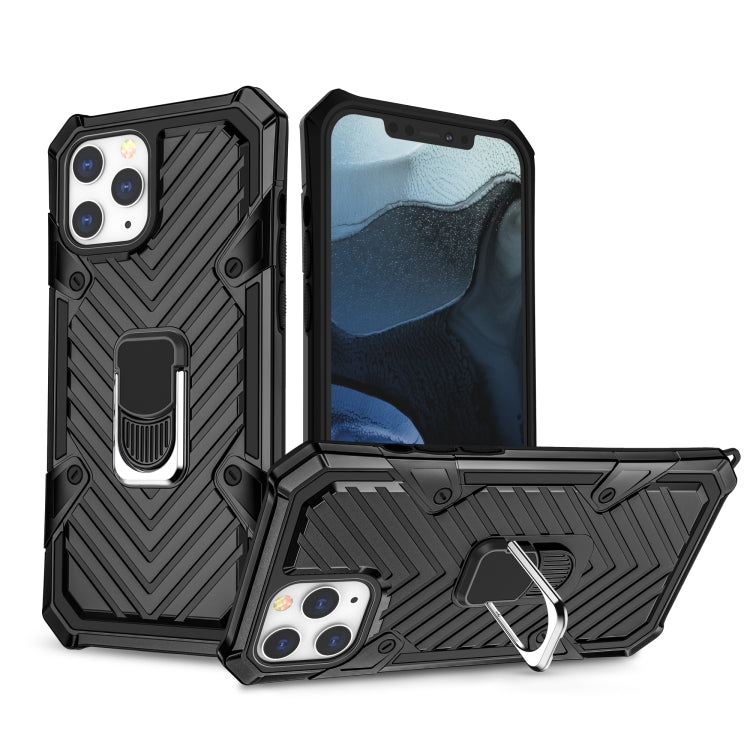 For iPhone 13 Pro Cool Armor PC + TPU Shockproof Case with 360 Degree Rotation Ring Holder