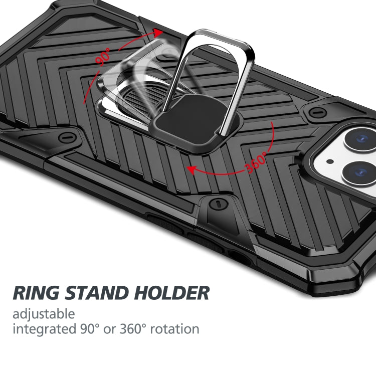 For iPhone 13 Pro Max Cool Armor PC + TPU Shockproof Case with 360 Degree Rotation Ring Holder