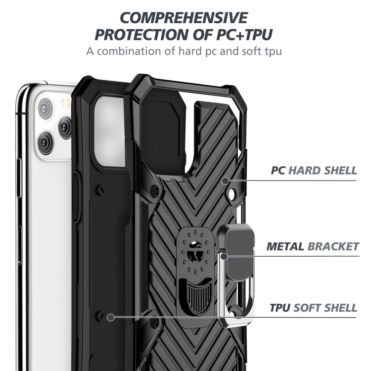 For iPhone 13 Pro Max Cool Armor PC + TPU Shockproof Case with 360 Degree Rotation Ring Holder