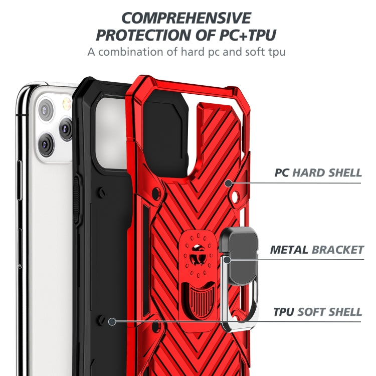 For iPhone 13 Pro Max Cool Armor PC + TPU Shockproof Case with 360 Degree Rotation Ring Holder