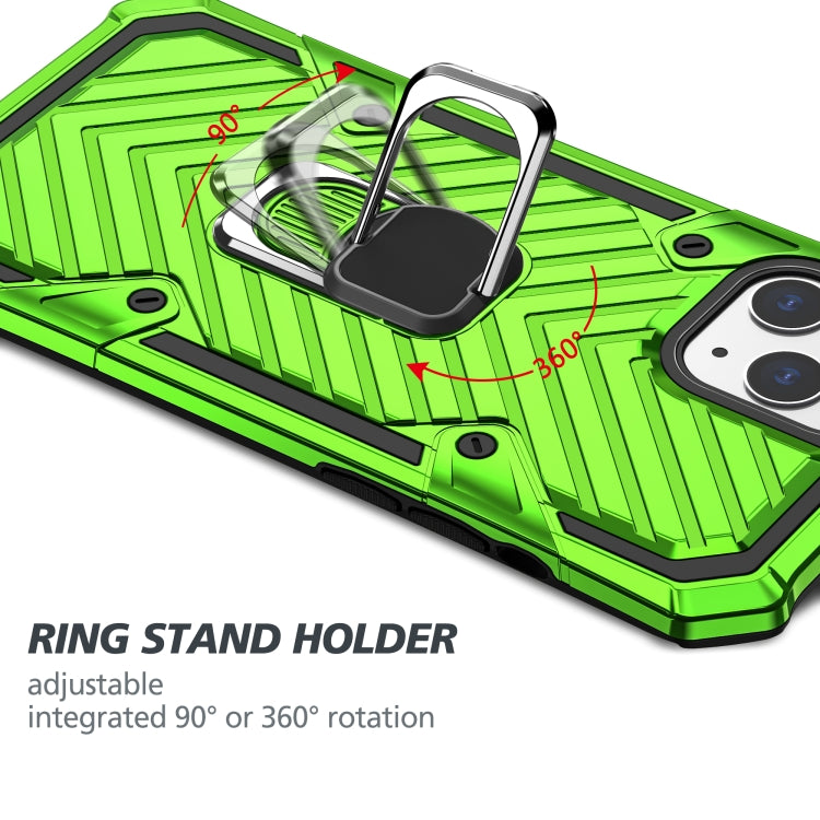 For iPhone 13 Pro Max Cool Armor PC + TPU Shockproof Case with 360 Degree Rotation Ring Holder