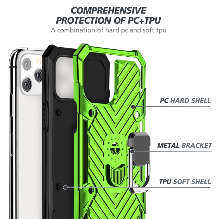 For iPhone 13 Pro Max Cool Armor PC + TPU Shockproof Case with 360 Degree Rotation Ring Holder
