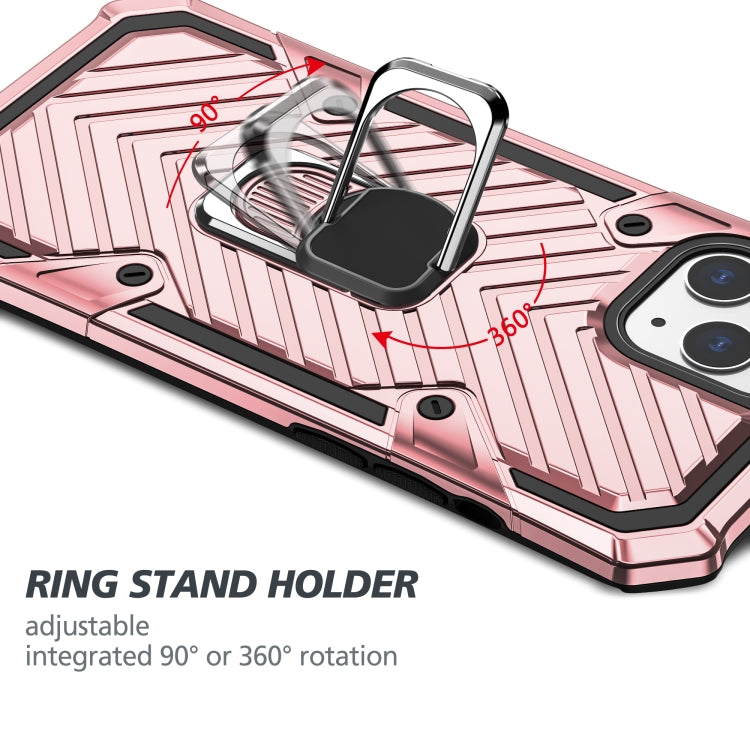 For iPhone 13 Pro Max Cool Armor PC + TPU Shockproof Case with 360 Degree Rotation Ring Holder