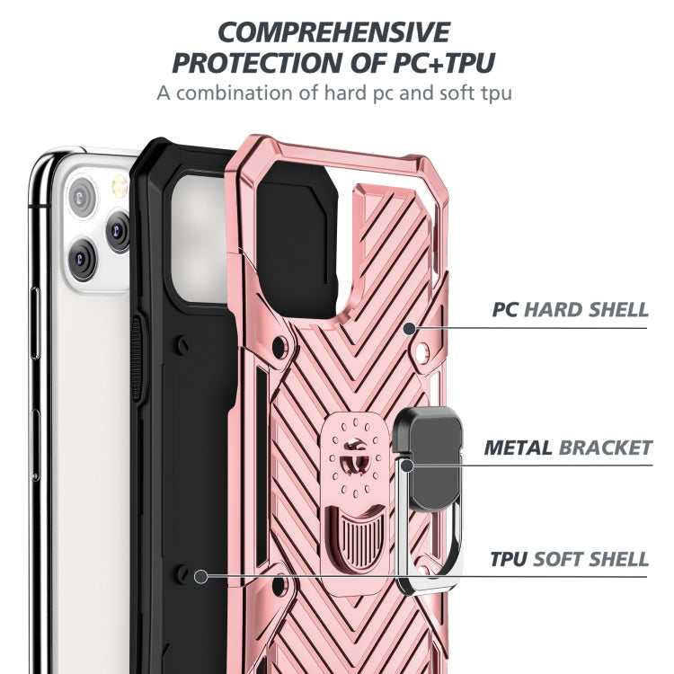 For iPhone 13 Pro Max Cool Armor PC + TPU Shockproof Case with 360 Degree Rotation Ring Holder