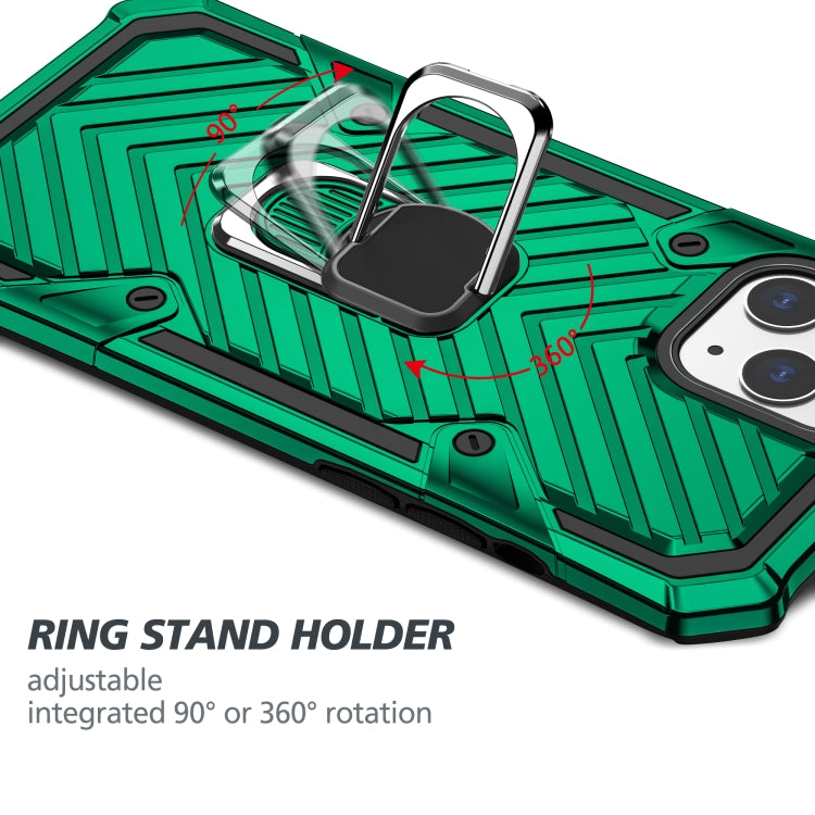 For iPhone 13 Pro Max Cool Armor PC + TPU Shockproof Case with 360 Degree Rotation Ring Holder