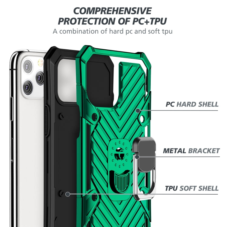 For iPhone 13 Pro Max Cool Armor PC + TPU Shockproof Case with 360 Degree Rotation Ring Holder