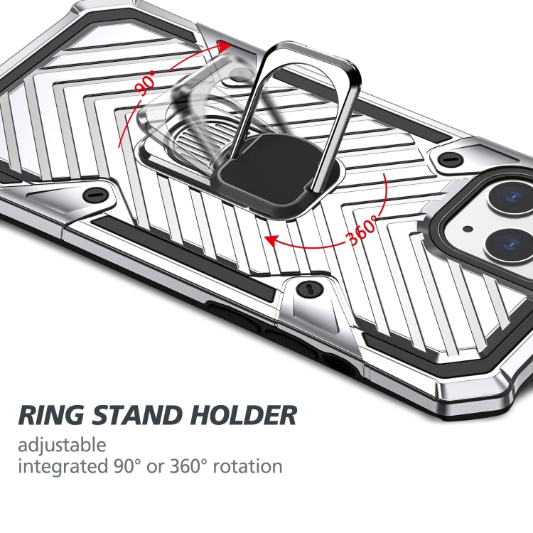 For iPhone 13 Pro Max Cool Armor PC + TPU Shockproof Case with 360 Degree Rotation Ring Holder