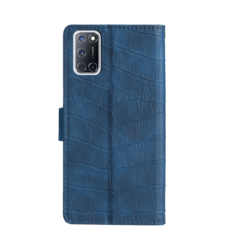 For OPPO A52 Skin Feel Crocodile Texture Magnetic Clasp Horizontal Flip PU Leather Case with Holder & Card Slots & Wallet