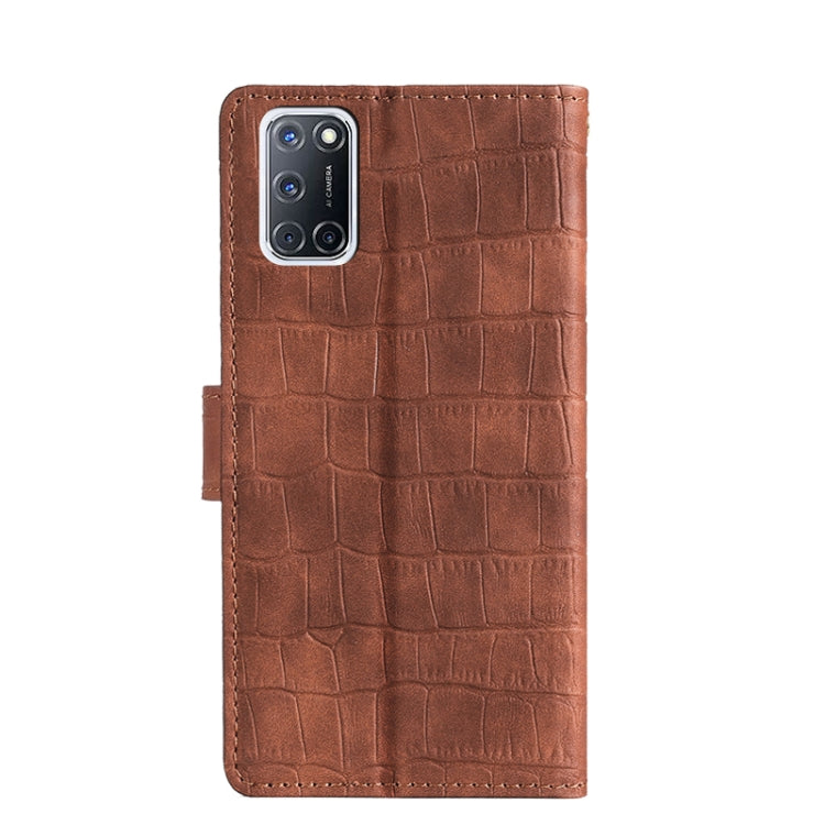 For OPPO A52 Skin Feel Crocodile Texture Magnetic Clasp Horizontal Flip PU Leather Case with Holder & Card Slots & Wallet