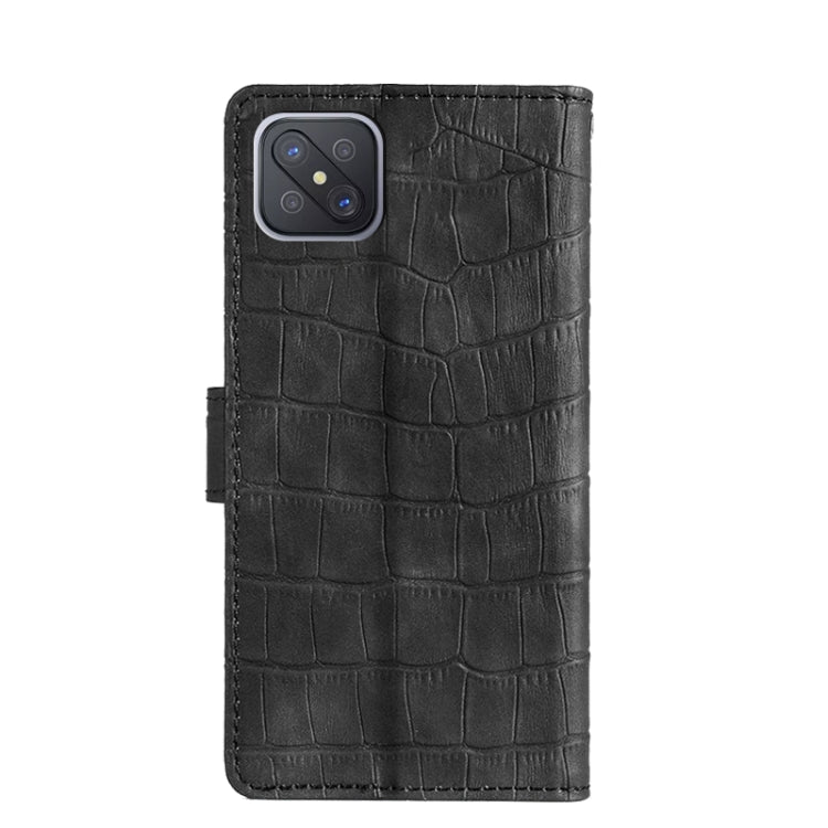 For OPPO A92s Skin Feel Crocodile Texture Magnetic Clasp Horizontal Flip PU Leather Case with Holder & Card Slots & Wallet