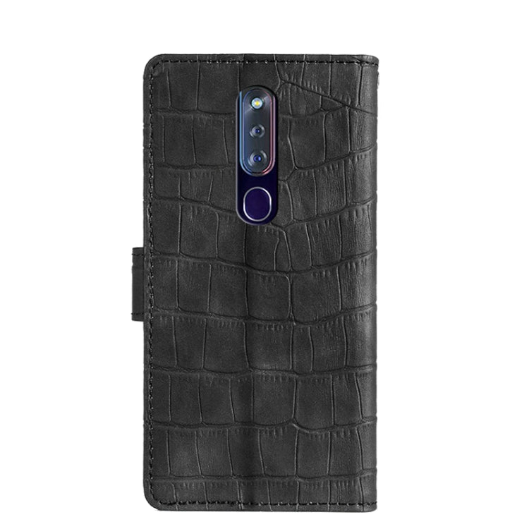 For OPPO F11 Pro Skin Feel Crocodile Texture Magnetic Clasp Horizontal Flip PU Leather Case with Holder & Card Slots & Wallet