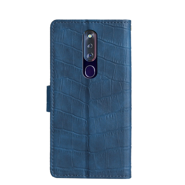 For OPPO F11 Pro Skin Feel Crocodile Texture Magnetic Clasp Horizontal Flip PU Leather Case with Holder & Card Slots & Wallet