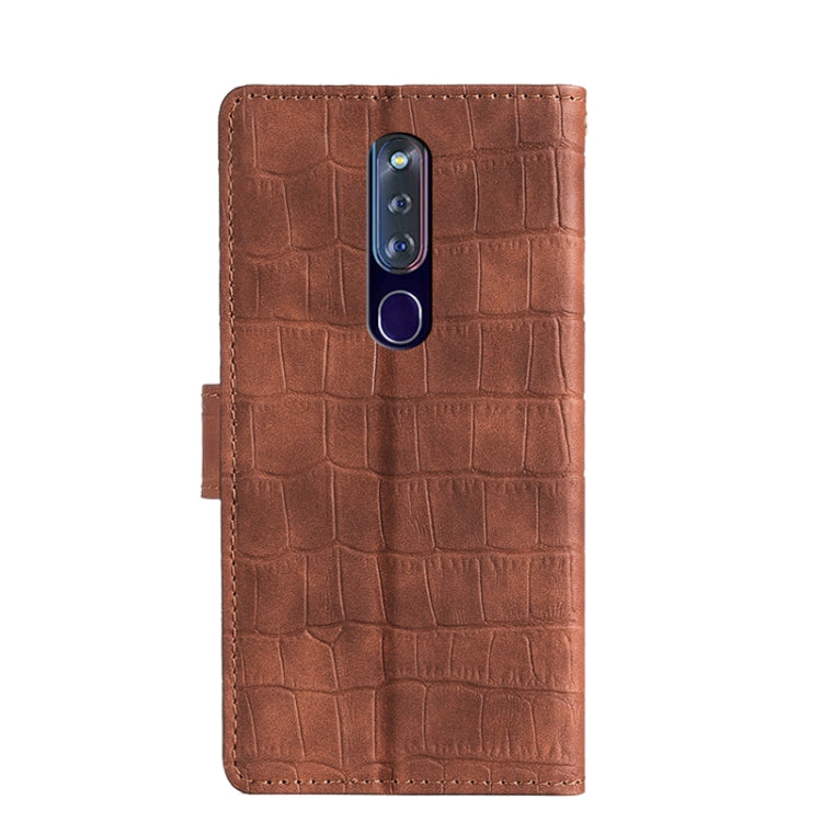 For OPPO F11 Pro Skin Feel Crocodile Texture Magnetic Clasp Horizontal Flip PU Leather Case with Holder & Card Slots & Wallet