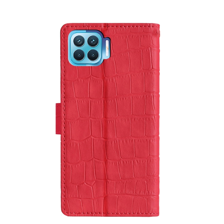 For OPPO F17 Pro Skin Feel Crocodile Texture Magnetic Clasp Horizontal Flip PU Leather Case with Holder & Card Slots & Wallet
