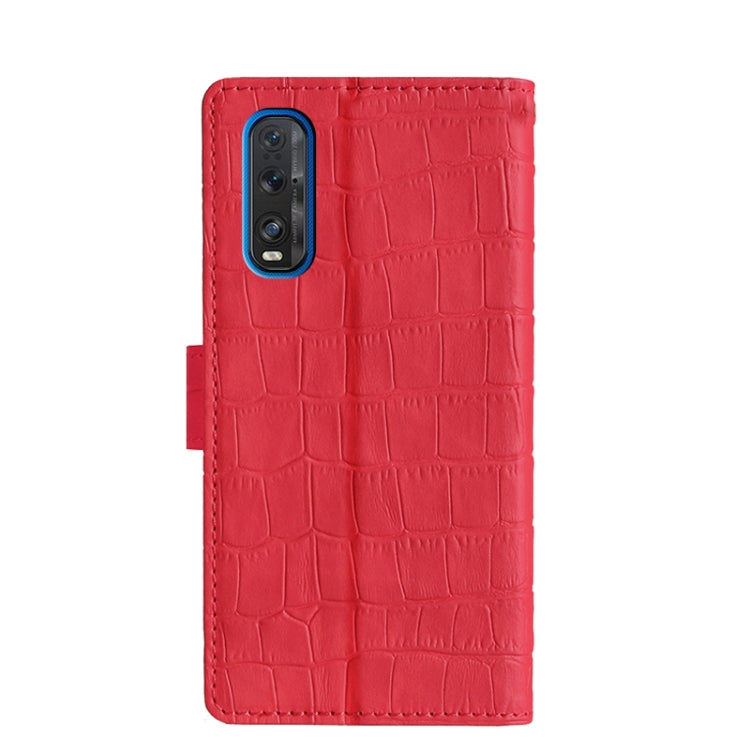 For OPPO Find X2 Skin Feel Crocodile Texture Magnetic Clasp Horizontal Flip PU Leather Case with Holder & Card Slots & Wallet