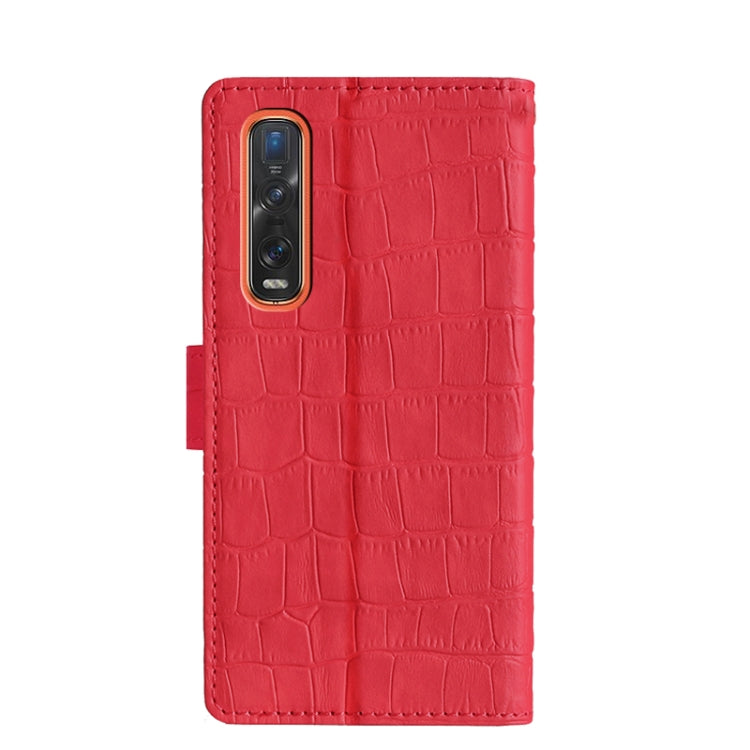 For OPPO Find X2 Pro Skin Feel Crocodile Texture Magnetic Clasp Horizontal Flip PU Leather Case with Holder & Card Slots & Wallet