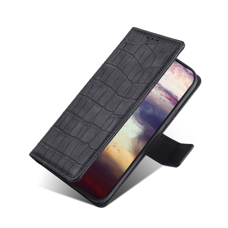 For OPPO R17 Skin Feel Crocodile Texture Magnetic Clasp Horizontal Flip PU Leather Case with Holder & Card Slots & Wallet