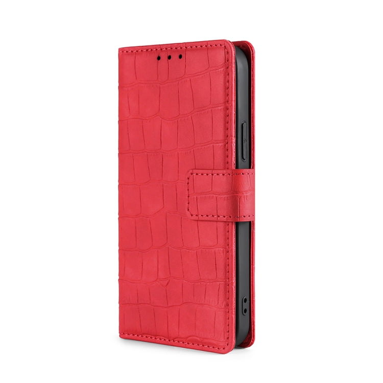 For OPPO R17 Skin Feel Crocodile Texture Magnetic Clasp Horizontal Flip PU Leather Case with Holder & Card Slots & Wallet