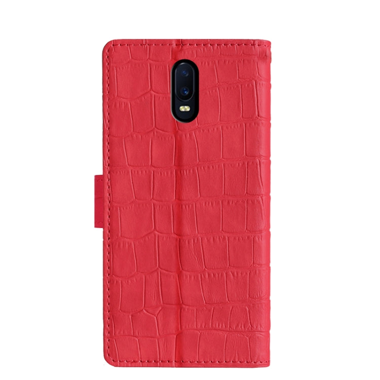 For OPPO R17 Skin Feel Crocodile Texture Magnetic Clasp Horizontal Flip PU Leather Case with Holder & Card Slots & Wallet