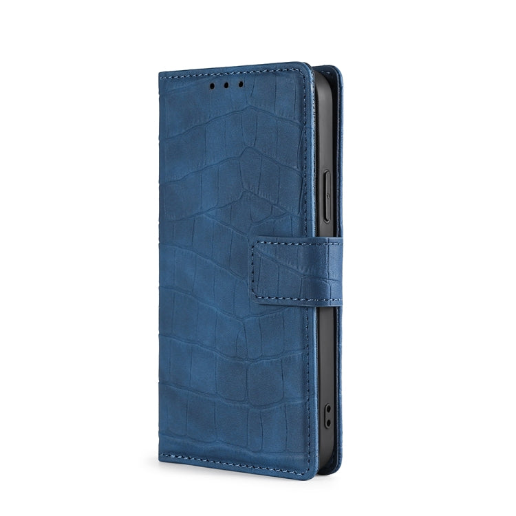 For OPPO R17 Skin Feel Crocodile Texture Magnetic Clasp Horizontal Flip PU Leather Case with Holder & Card Slots & Wallet