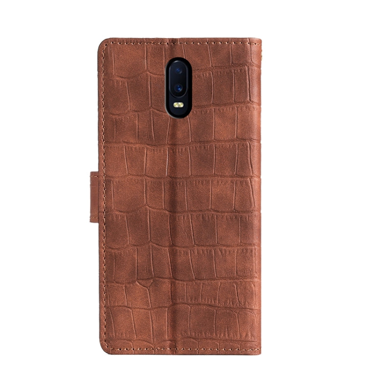 For OPPO R17 Skin Feel Crocodile Texture Magnetic Clasp Horizontal Flip PU Leather Case with Holder & Card Slots & Wallet