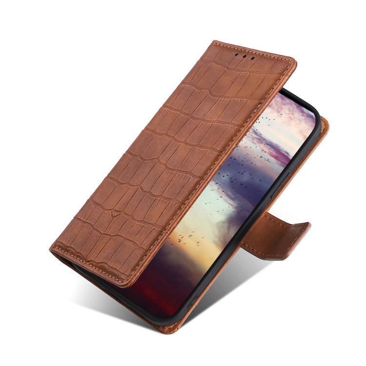 For OPPO R17 Skin Feel Crocodile Texture Magnetic Clasp Horizontal Flip PU Leather Case with Holder & Card Slots & Wallet