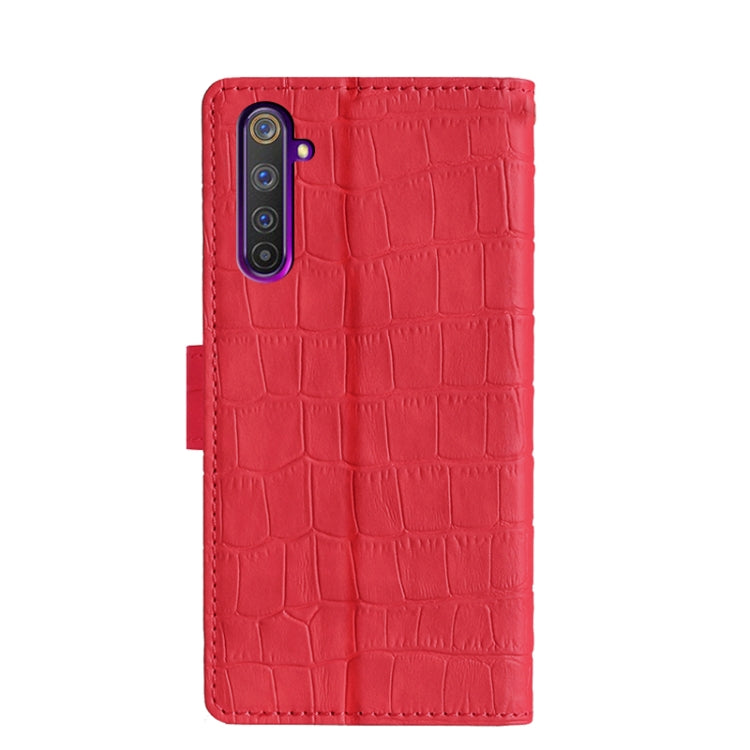 For OPPO Realme 6 Pro Skin Feel Crocodile Texture Magnetic Clasp Horizontal Flip PU Leather Case with Holder & Card Slots & Wallet