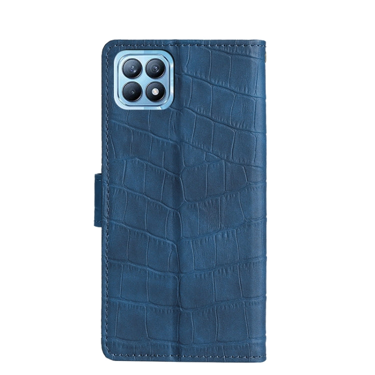 For OPPO Reno4 SE Skin Feel Crocodile Texture Magnetic Clasp Horizontal Flip PU Leather Case with Holder & Card Slots & Wallet