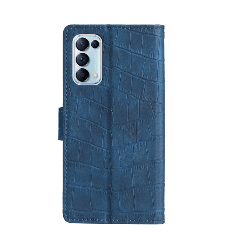 For OPPO Reno5 4G Skin Feel Crocodile Texture Magnetic Clasp Horizontal Flip PU Leather Case with Holder & Card Slots & Wallet