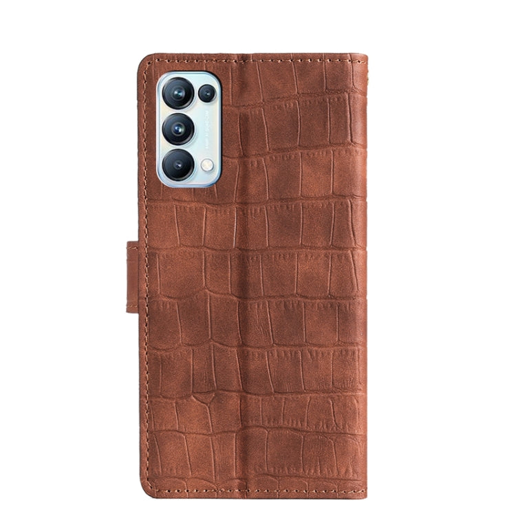 For OPPO Reno5 5G / Find X3 Lite Skin Feel Crocodile Texture Magnetic Clasp Horizontal Flip PU Leather Case with Holder & Card Slots & Wallet