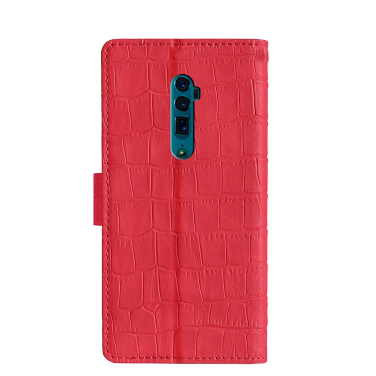 For OPPO Reno 10x zoom Skin Feel Crocodile Texture Magnetic Clasp Horizontal Flip PU Leather Case with Holder & Card Slots & Wallet