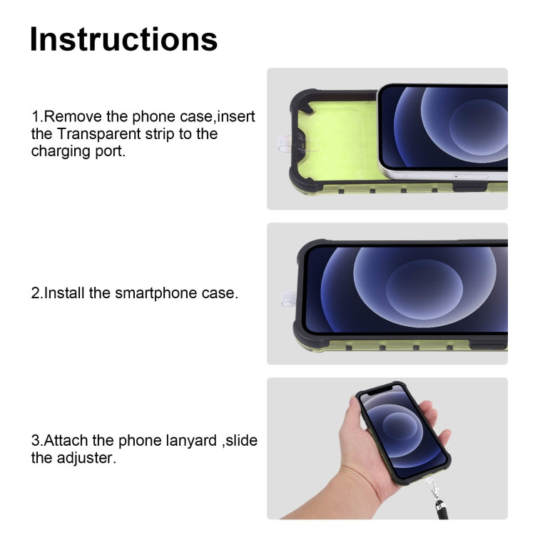 For iPhone 12 Pro Max Shockproof Honeycomb PC + TPU Case with Neck Lanyard