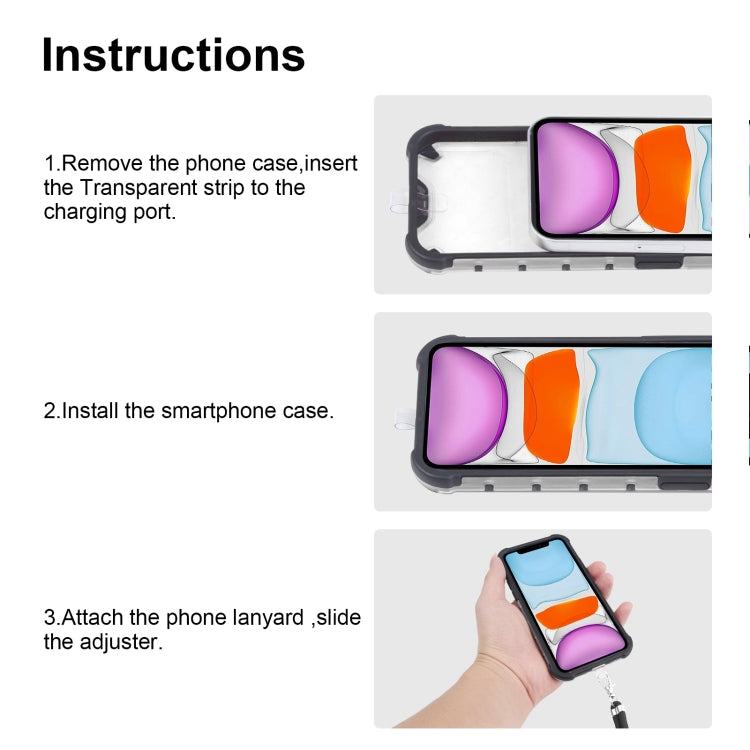 For iPhone 11 Shockproof Honeycomb PC + TPU Case with Neck Lanyard