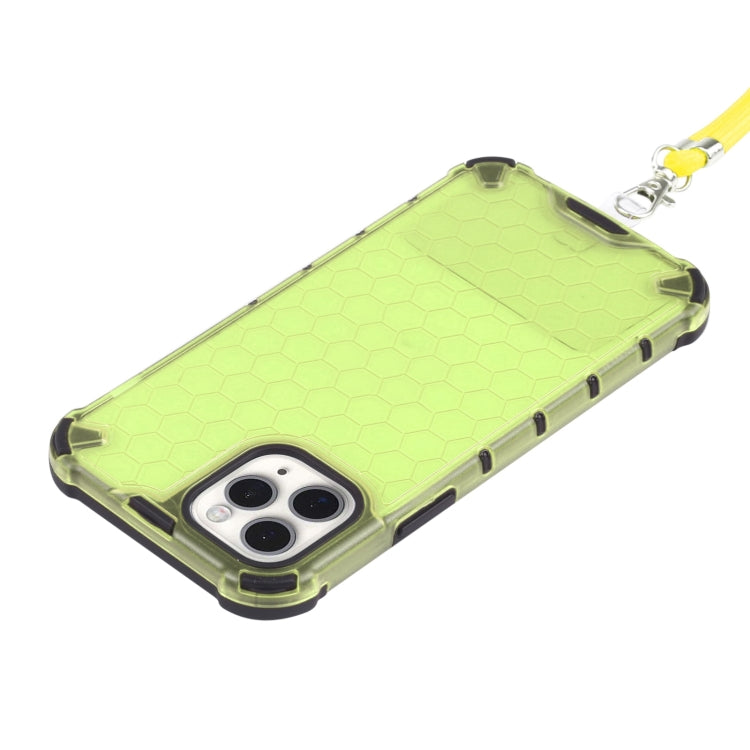 For iPhone 11 Pro Max Shockproof Honeycomb PC + TPU Case with Neck Lanyard