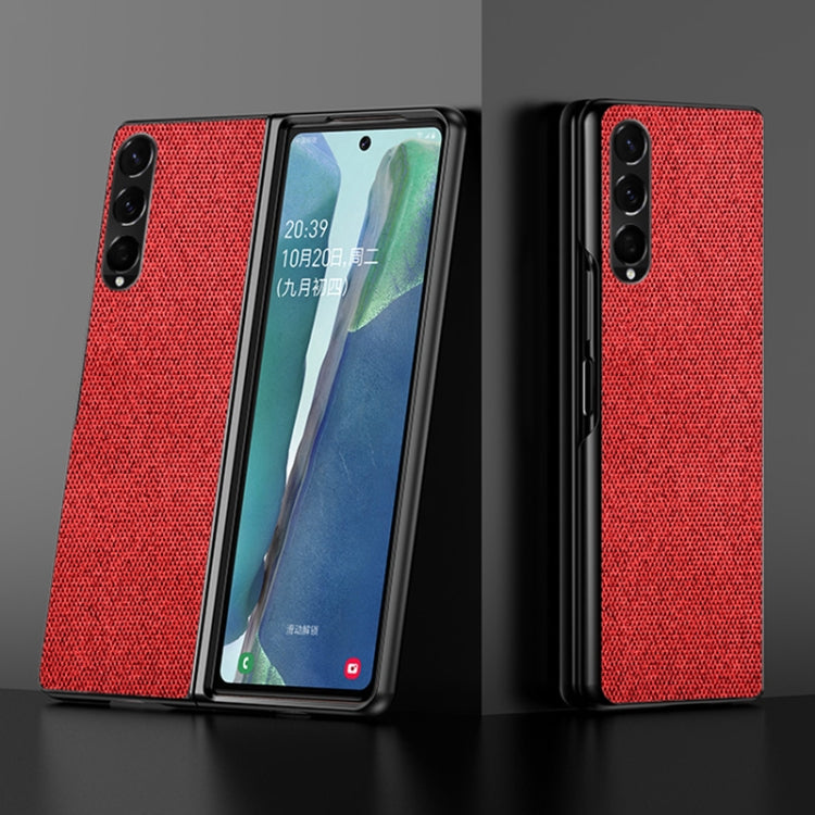 For Samsung Galaxy Z Fold3 5G Sea Sand Cloth Texture Shockproof PC+ TPU Protective Case
