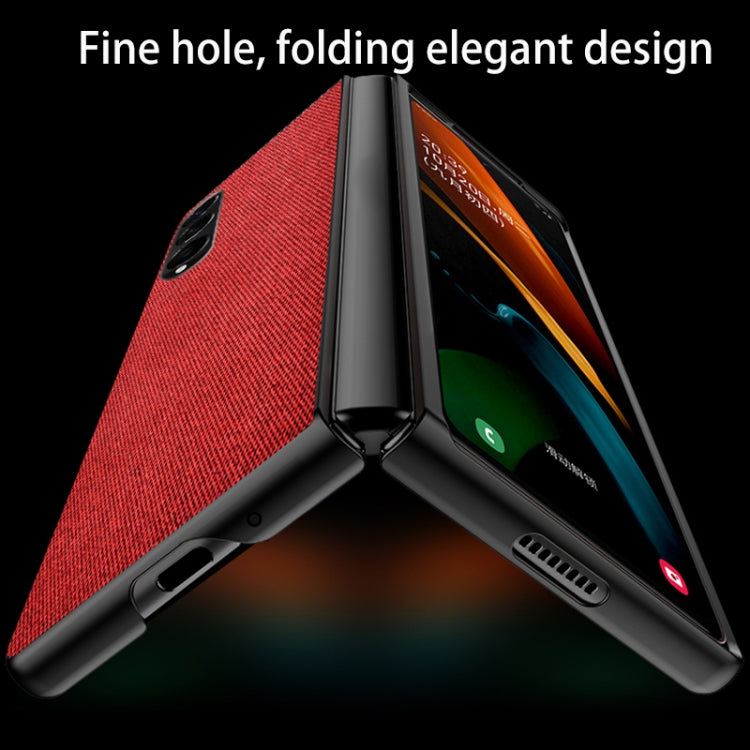 For Samsung Galaxy Z Fold3 5G Sea Sand Cloth Texture Shockproof PC+ TPU Protective Case