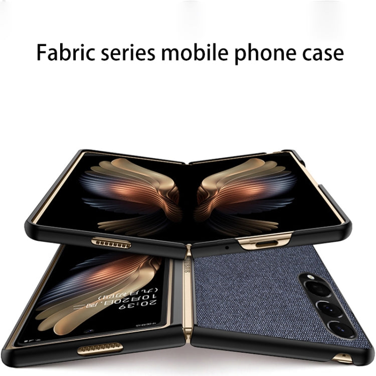 For Samsung Galaxy Z Fold3 5G Sea Sand Cloth Texture Shockproof PC+ TPU Protective Case