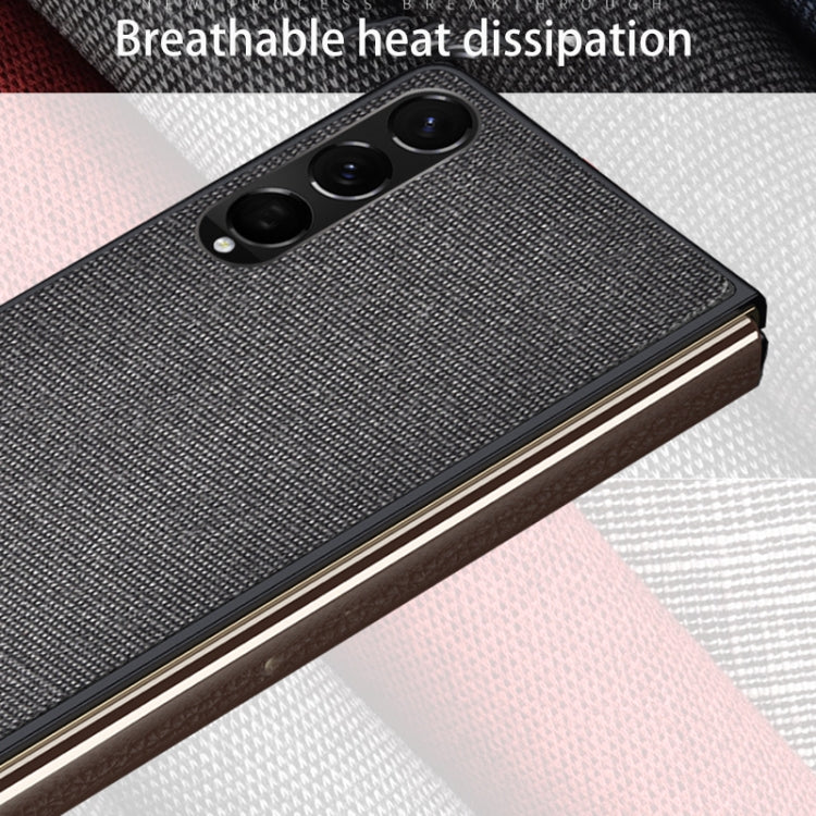 For Samsung Galaxy Z Fold3 5G Sea Sand Cloth Texture Shockproof PC+ TPU Protective Case