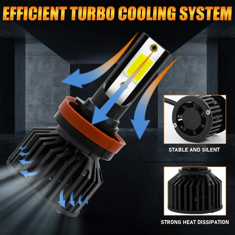 1 Pair V10 H11 6000K / 8000LM / 40W / DC10-32V IP67 Waterproof Car LED Headlight