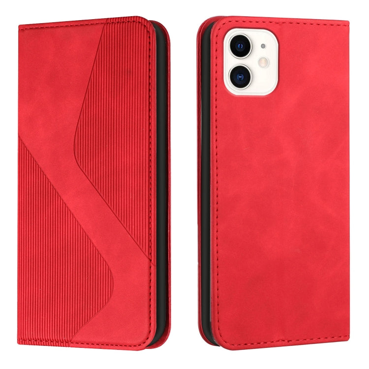 For iPhone 13 mini Skin Feel Magnetic S-type Solid Color Horizontal Flip Leather Case with Holder & Card Slot & Wallet