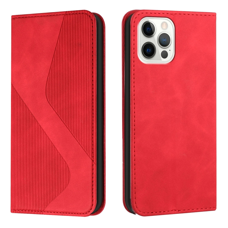 For iPhone 13 Pro Skin Feel Magnetic S-type Solid Color Horizontal Flip Leather Case with Holder & Card Slot & Wallet