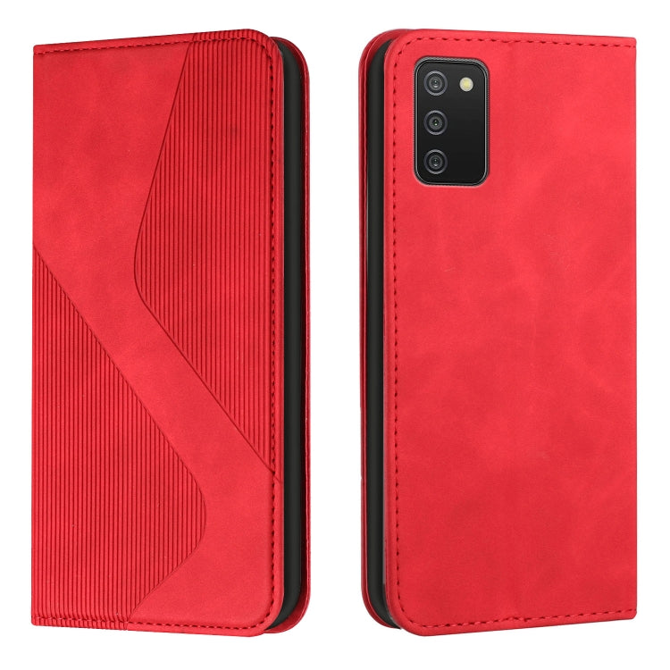 For Samsung Galaxy A03s Skin Feel Magnetic S-type Solid Color Horizontal Flip Leather Case with Holder & Card Slot & Wallet