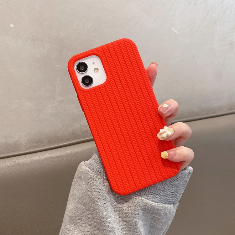 For iPhone 11 Herringbone Texture Silicone Protective Case