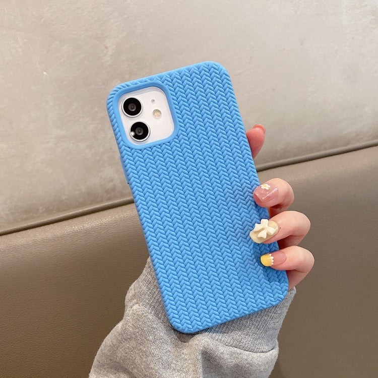 For iPhone 12 Herringbone Texture Silicone Protective Case